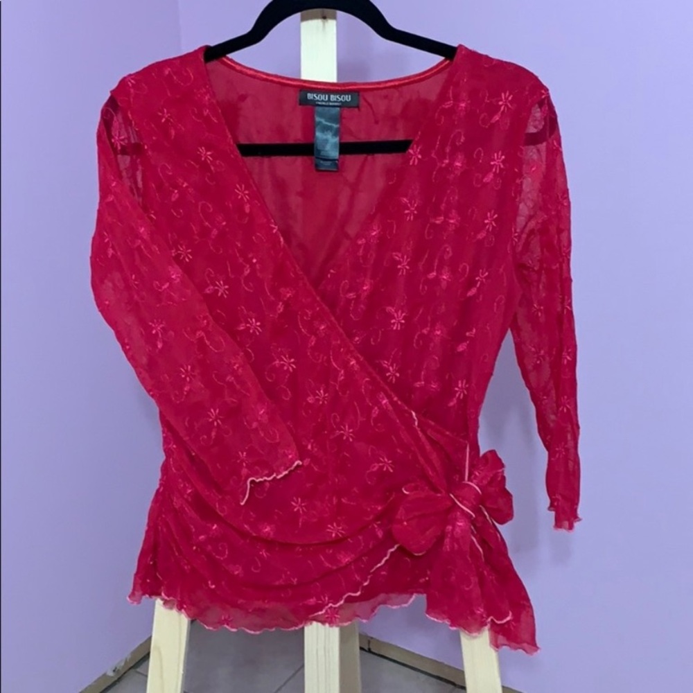 Womens wrap lace top